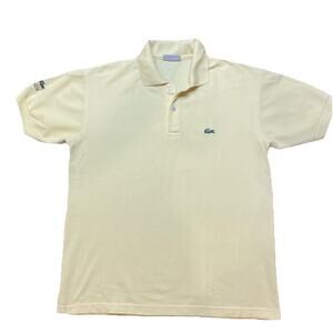 Lacoste Polo Shirt - XXL Yellow‎ Collared CHEMISE Made in France Preppy